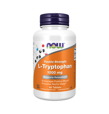 NOW Double Strength L-Tryptophan, Двойная Сила L-Триптофан, 60 таблеток
