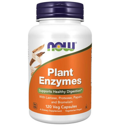 NOW Plant Enzymes, Плант Ферменты, 120 капсул