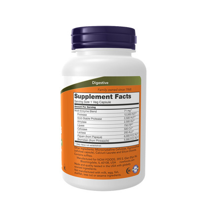 NOW Plant Enzymes, Плант Ферменты, 120 капсул