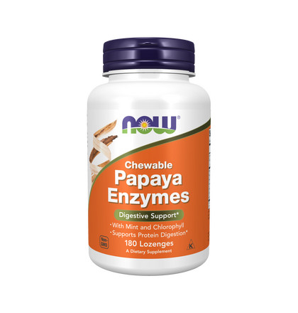 NOW Papaya Enzyme, Папайя Фермент, 180 таблеток
