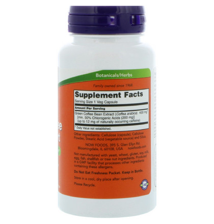 NOW Green Coffee Diet Support, Зеленый Кофе Диет Саппорт, 90 капс