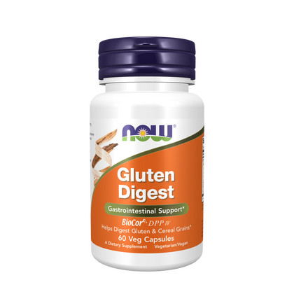 NOW Gluten Digest, Комплекс пищеварительных ферментов, 60 капсул