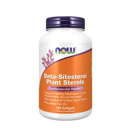 NOW Beta-Sitosterol Plant Sterols, Бета-Ситостеролы Фитостеролов, 180 капсул