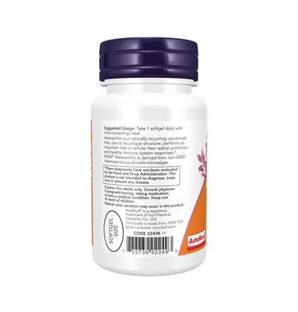 NOW Astaxanthin, Астаксантин, 30 капсул