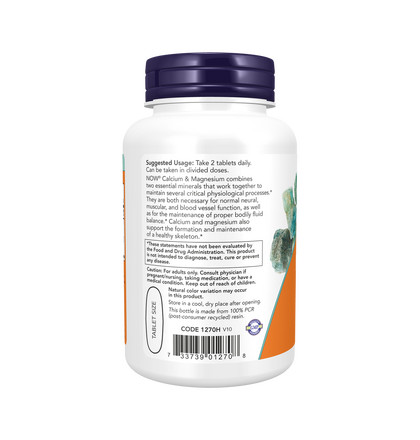 NOW Calcium & Magnesium, Кальций и Магний, 100 таблеток