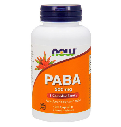 NOW PABA 500 mg, Парааминобензойная кислота (PABA), 100 капсул