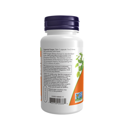 NOW Ginkgo Biloba, Гинкго Плюс, 120 капсул