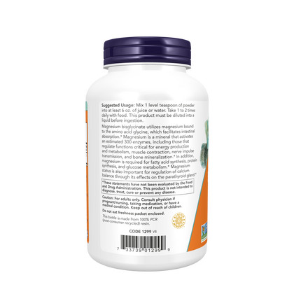 NOW Magnesium Bisglycinate, Магния Бисглицинат, 227 грамм