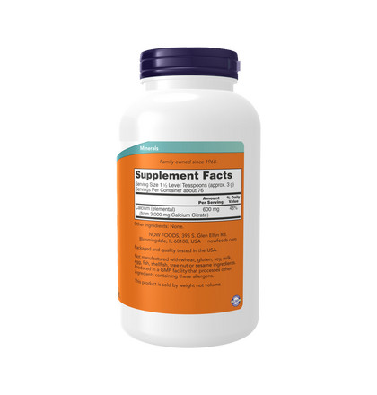 NOW Calcium Citrate, Кальций Цитрат, 227 грамм