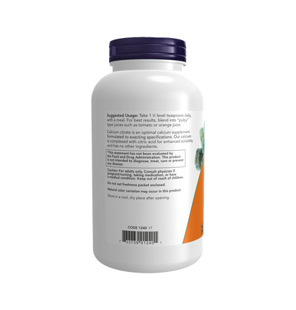 NOW Calcium Citrate, Кальций Цитрат, 227 грамм