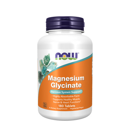 NOW Magnesium Glycinate, Магния Глицинат, 180 таблеток