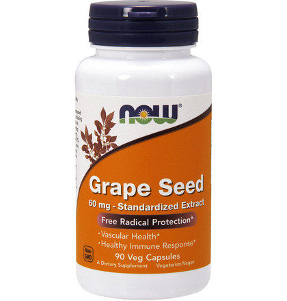 NOW Grape Seed, Грэйп Сид, 90 капс