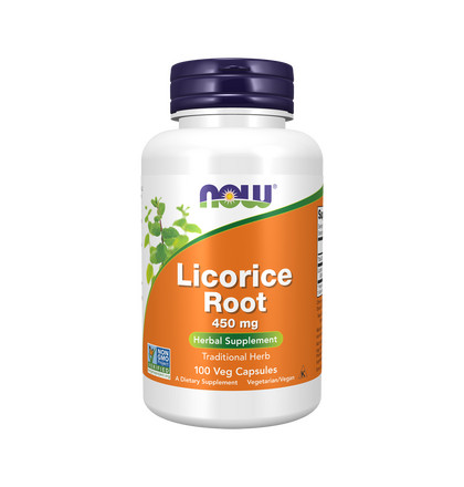 NOW Licorice Root 450 mg, Корень солодки 450 мг, 100 капсул
