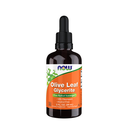 NOW Olive Leaf Glycerite, Глицерат листьев оливы, 59 мл