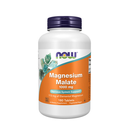 NOW Magnesium Malate 1000 mg, Магния малат 1000 мг, 180 таблеток
