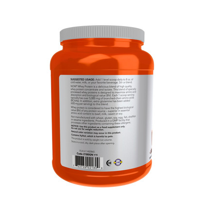NOW Whey Protein, Сывороточный протеин, 907 грамм