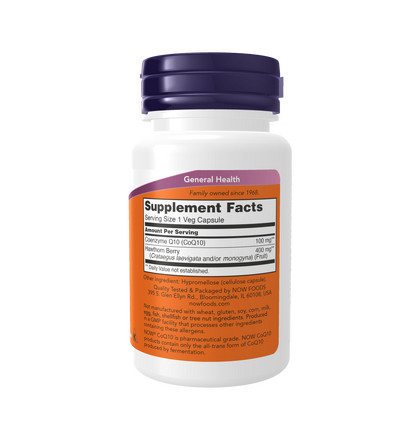 NOW Co Q10, 100 mg, Кофермент Q10, 100 мг, 30 капсул