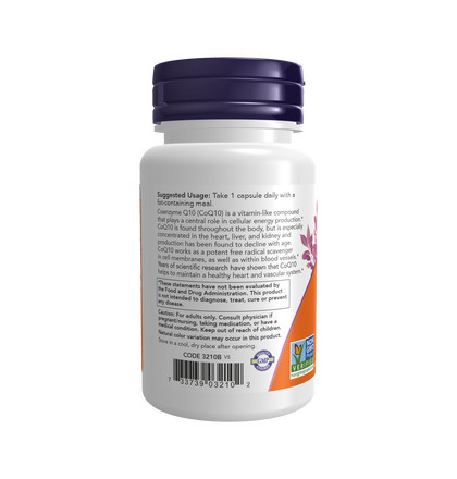 NOW Co Q10, 100 mg, Кофермент Q10, 100 мг, 30 капсул