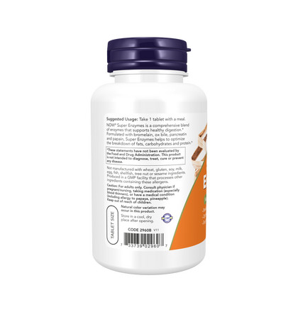 NOW Super Enzymes, Супер Энзимы, 90 таблеток