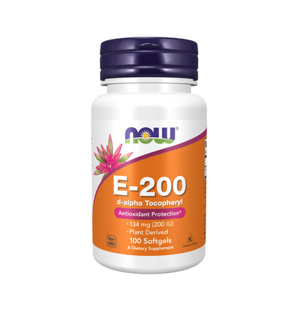 NOW Vitamin E-200, Витамин Е-200, 100 капсул
