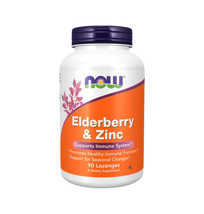NOW Elderberry & Zinc, Бузина и Цинк, 90 таблеток