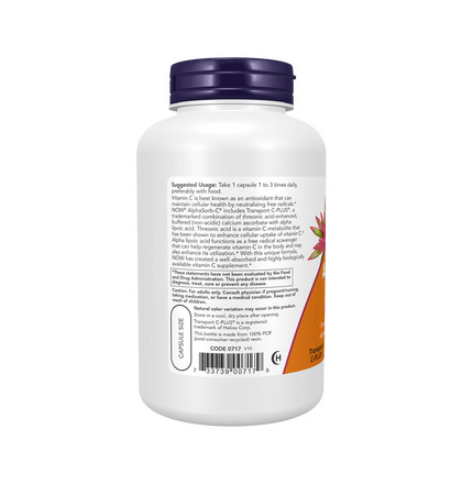 NOW AlphaSorb-C 500, Супер Витамин-С 500, 180 капсул