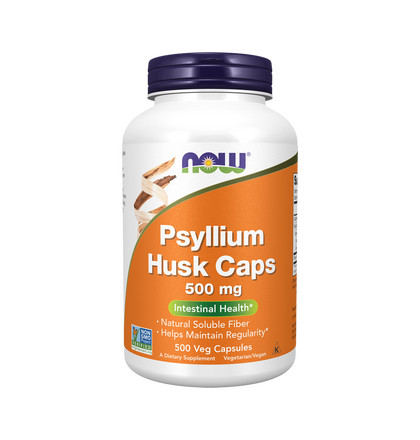 NOW Psyllium Husk, Подорожник + Пектин, 500 капсул