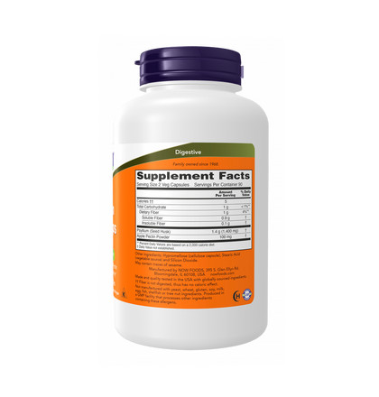 NOW Psyllium Husk, Подорожник + Пектин, 180 капсул