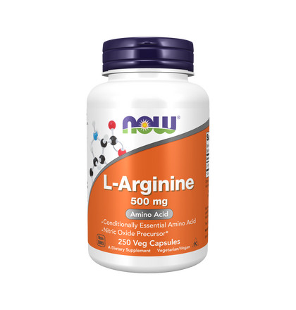 NOW L-Arginine 500 mg, L-Аргинин 500 мг, 250 капсул