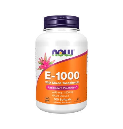 NOW Vitamin E, Натуральный Витамин Е, 100 капсул