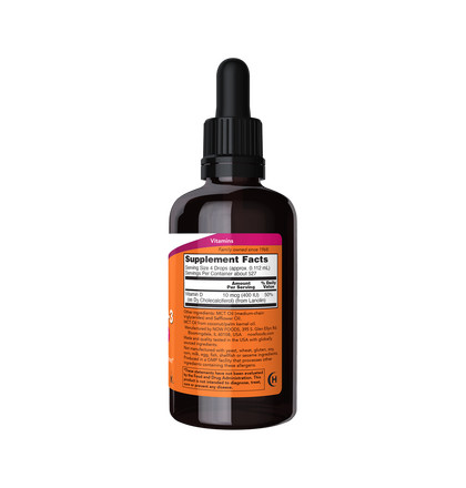 NOW Liquid Vitamin D-3 400 IU for children, Витамин D3 400 МЕ в каплях для детей, 59 мл
